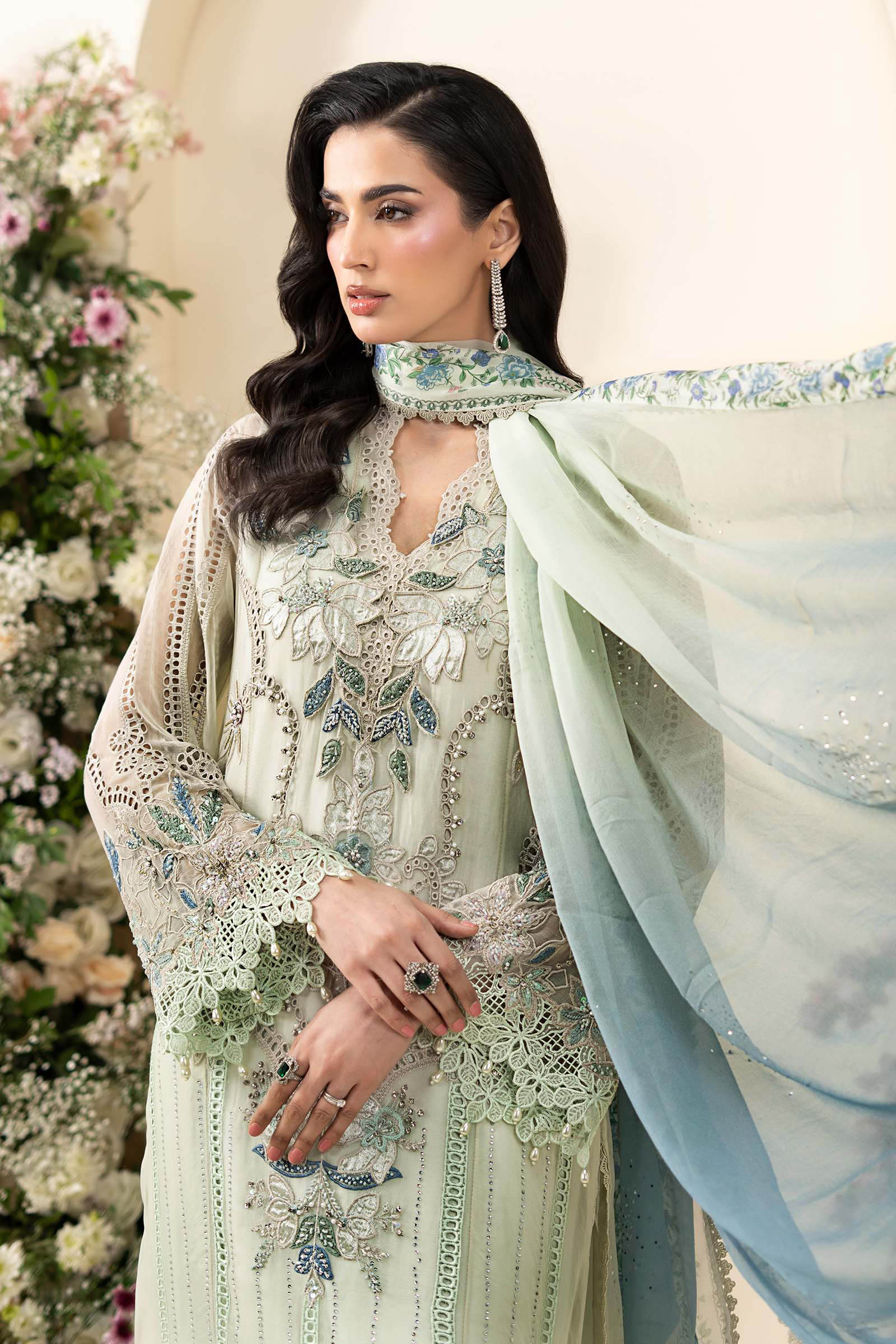 Maria B Embroidered Chiffon MPC-26-105-Pista Mast